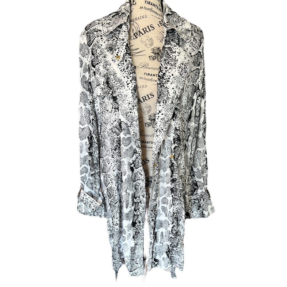 Peter Nygard Snake Python Print White & Black Tre… - image 6